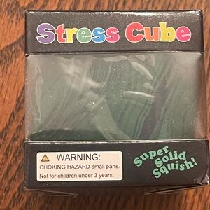 Green Square Striped Sensory Squish Stress Cube 2.17 X 2.17 X 2.17”